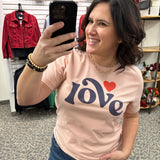 Peach Vintage Love Graphic Tee Top - Tee PAR.TEES