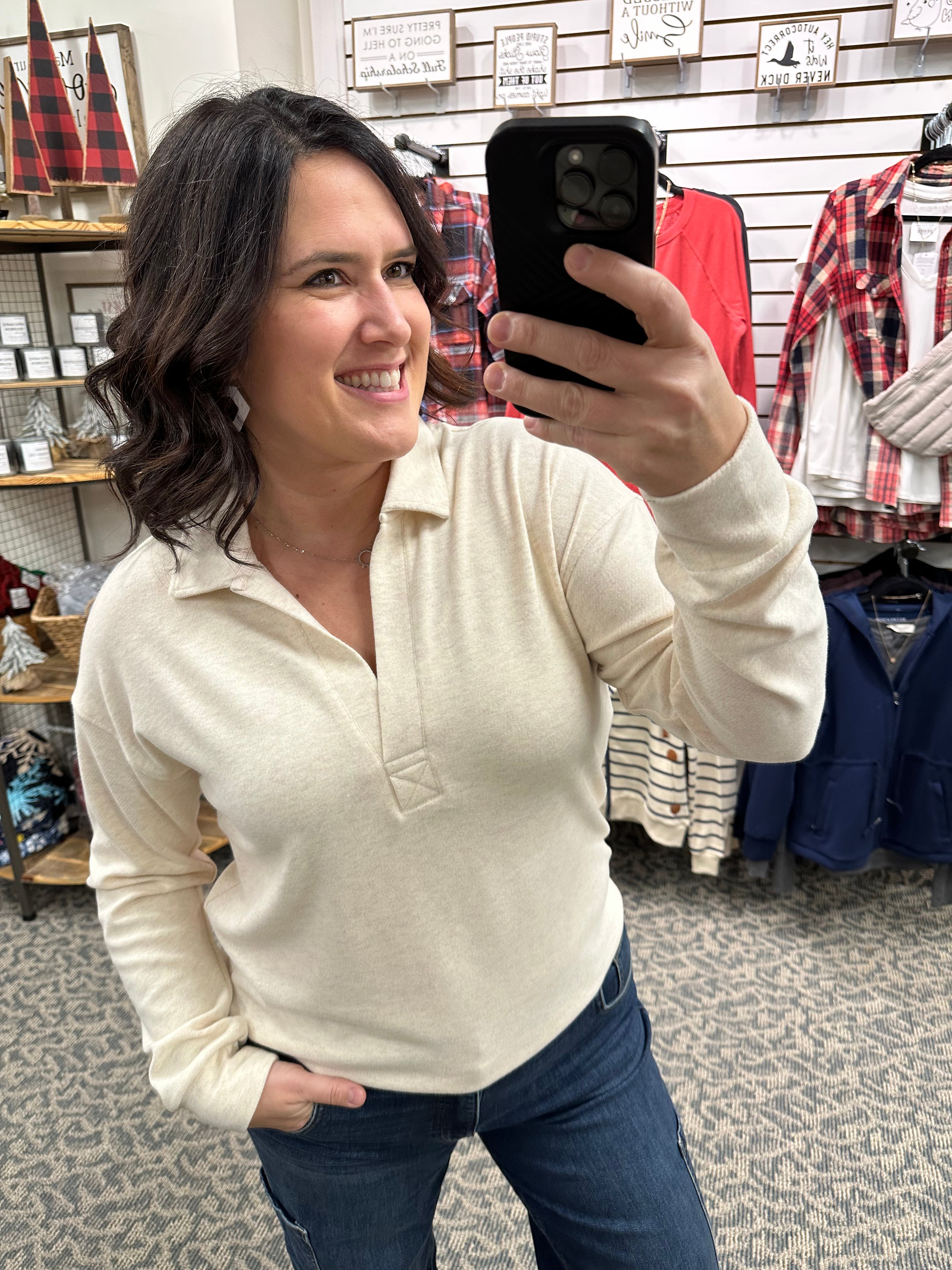Pink Oatmeal Taylor Top Top - Sweatshirt THREAD & SUPPLY