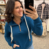 Real Teal Ivy Half Zip (Wanakome) Tops- Sweatshirt WANAKOME
