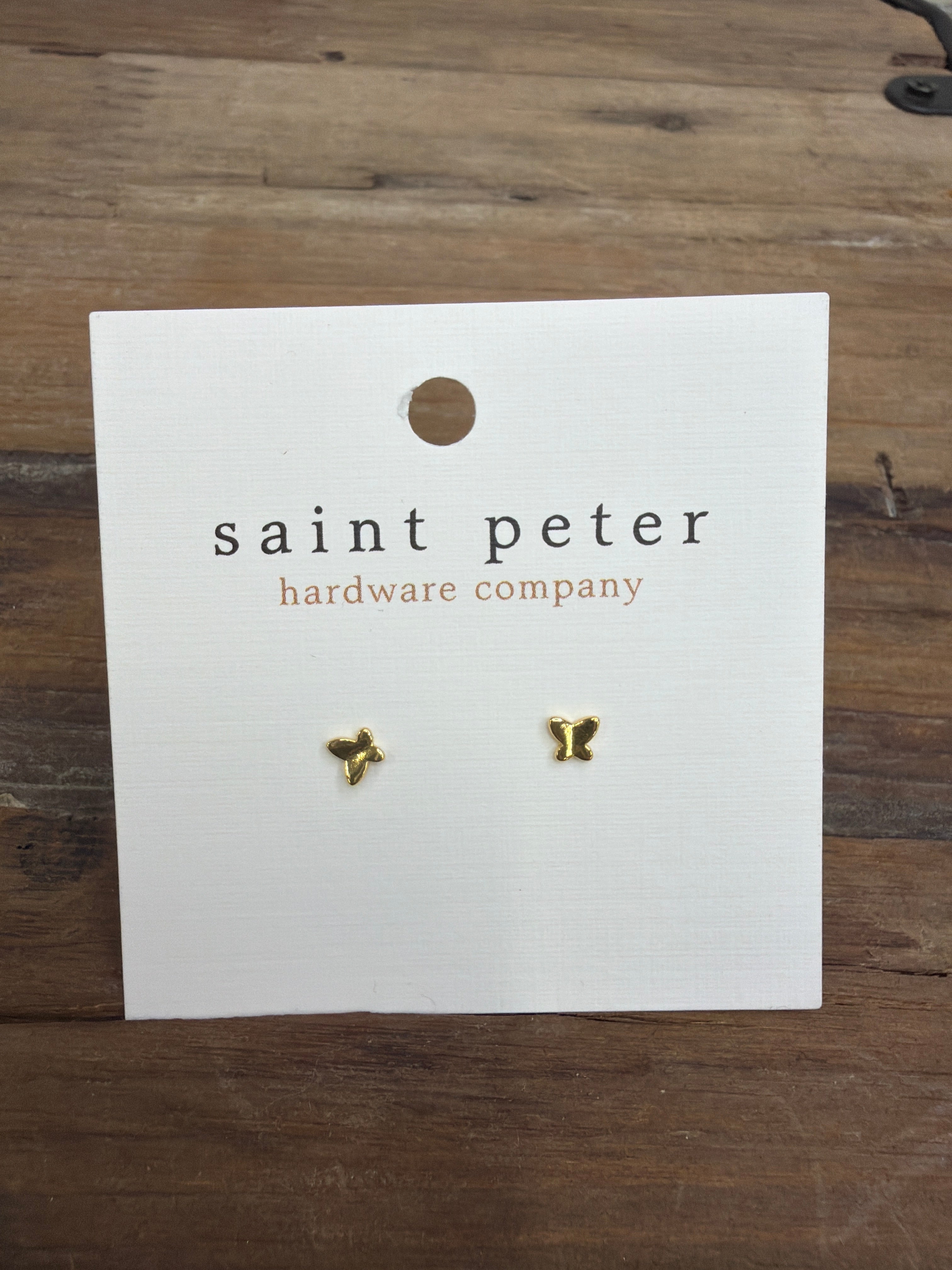 Gold Butterfly Stud Earrings Jewelry - Earrings SAINT PETER HARDWARE