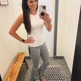 Charcoal Slit Flare Legging Bottoms- Leggings MONO B