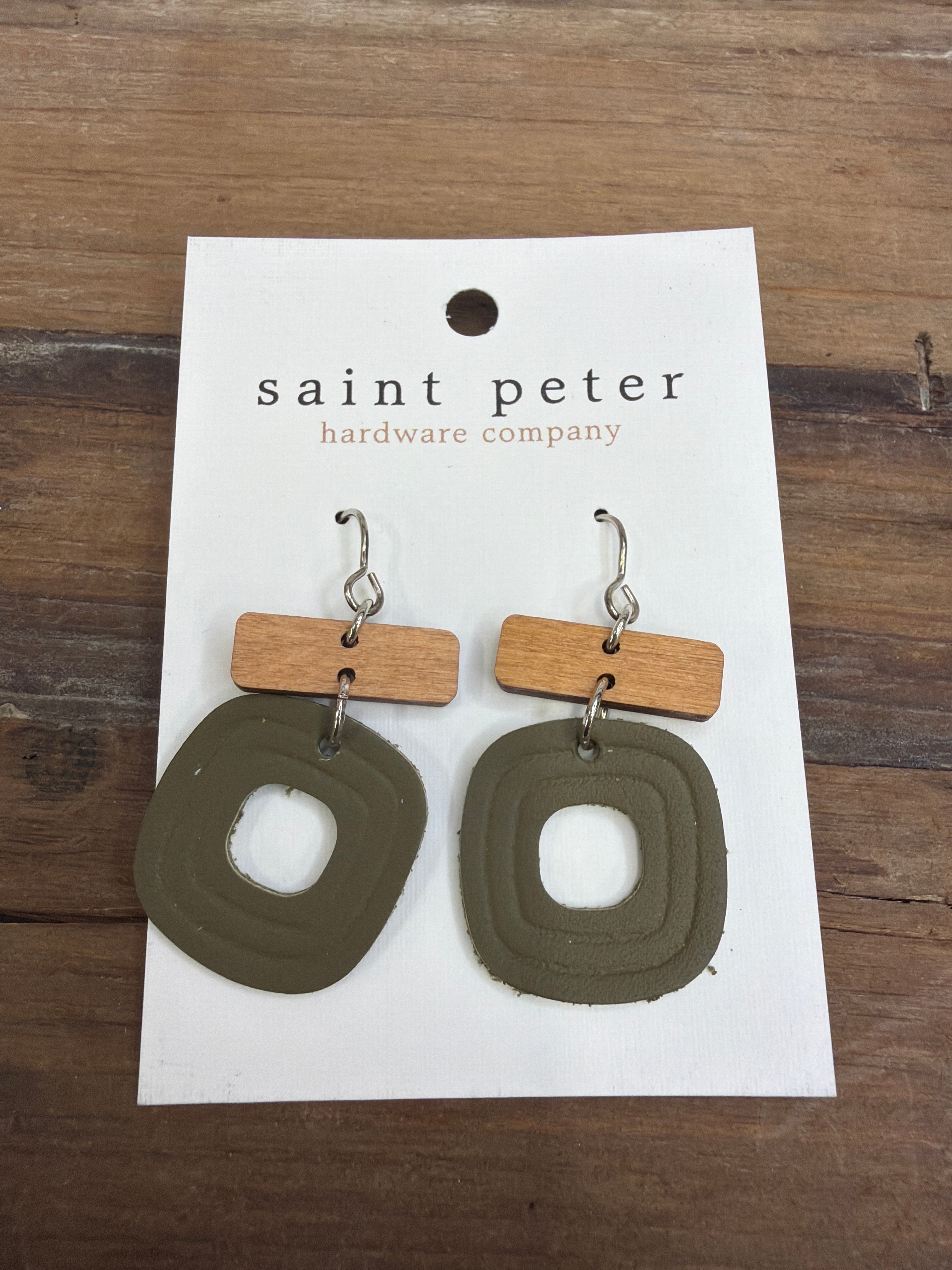 Olive and Wood Earrings Jewelry - Earrings SAINT PETER HARDWARE