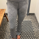 Charcoal Slit Flare Legging Bottoms- Leggings MONO B