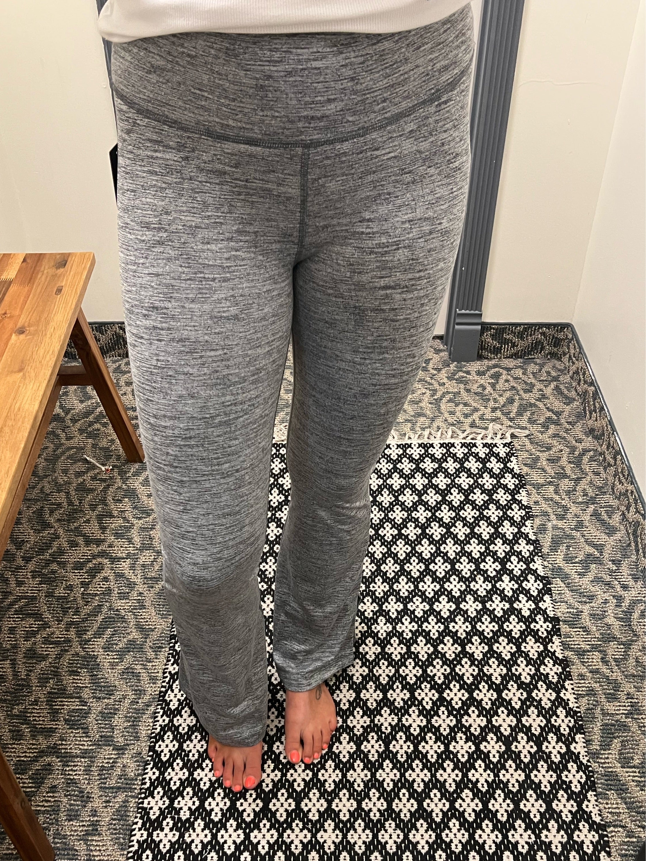 Charcoal Slit Flare Legging Bottoms- Leggings MONO B