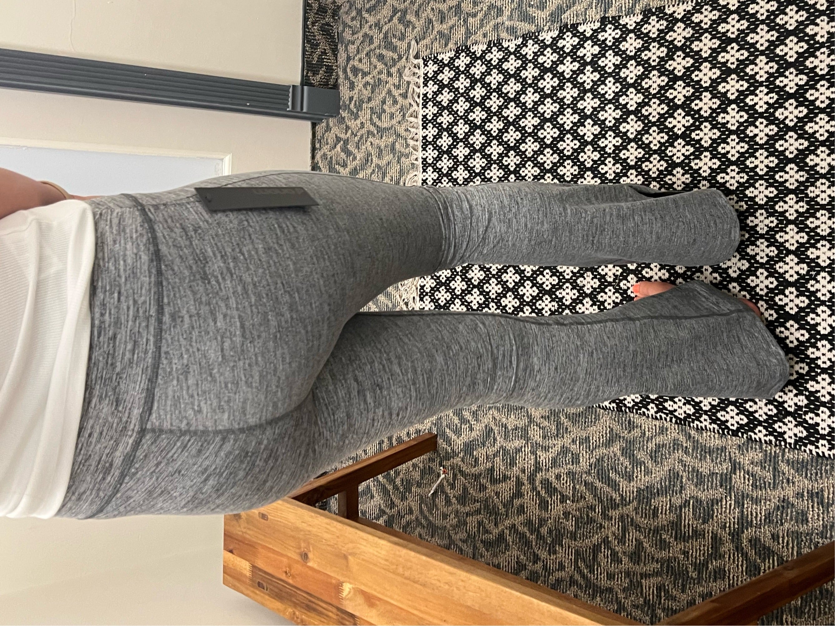 Charcoal Slit Flare Legging Bottoms- Leggings MONO B