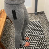 Charcoal Slit Flare Legging Bottoms- Leggings MONO B