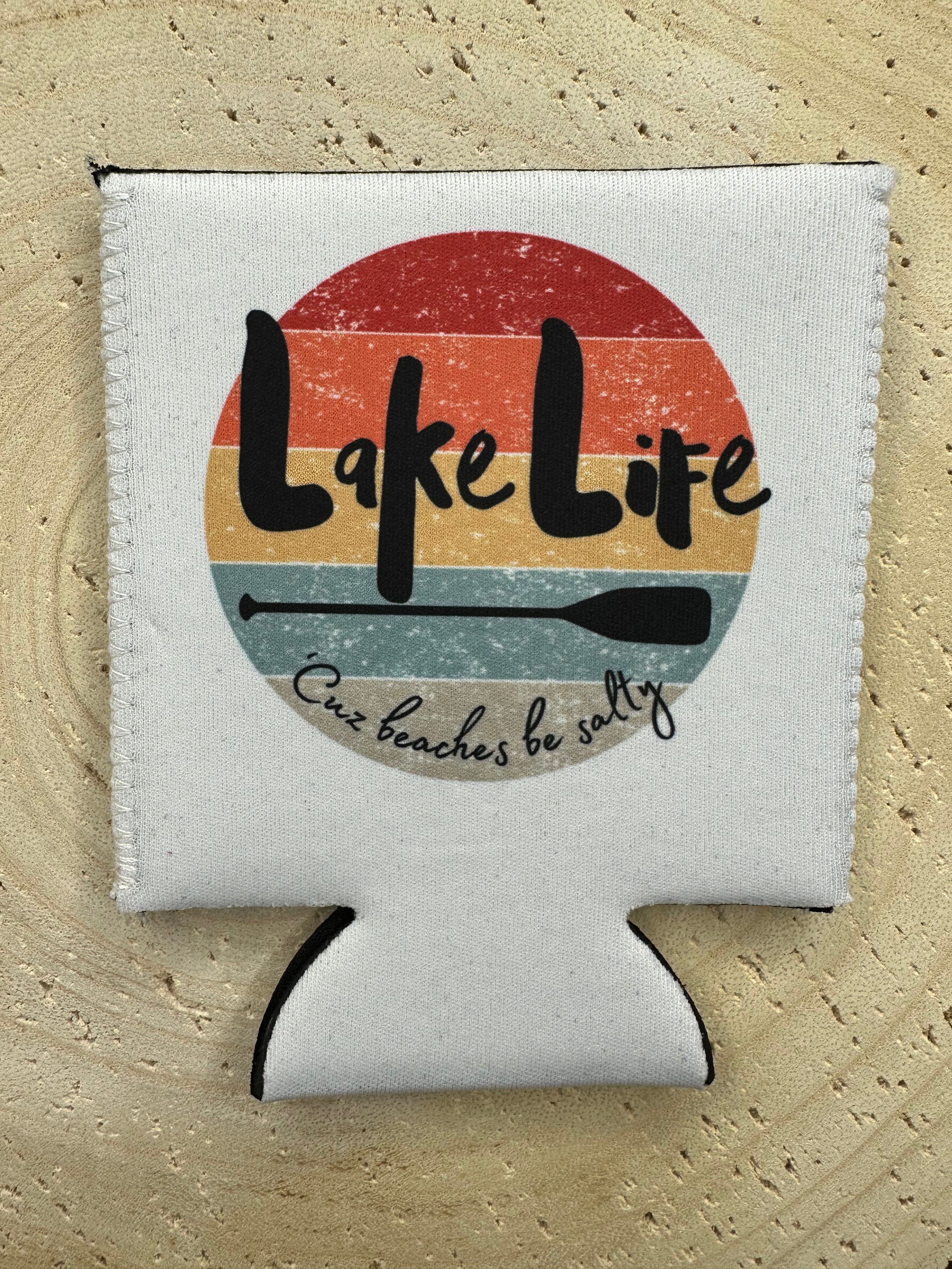 Monday in May Coozies 61623 (8 styles) Home- Drinkware A MONDAY IN MAY Lake Life White