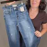 Dark Ankle Wide Cuffed Jeans Bottom- Pants RISEN