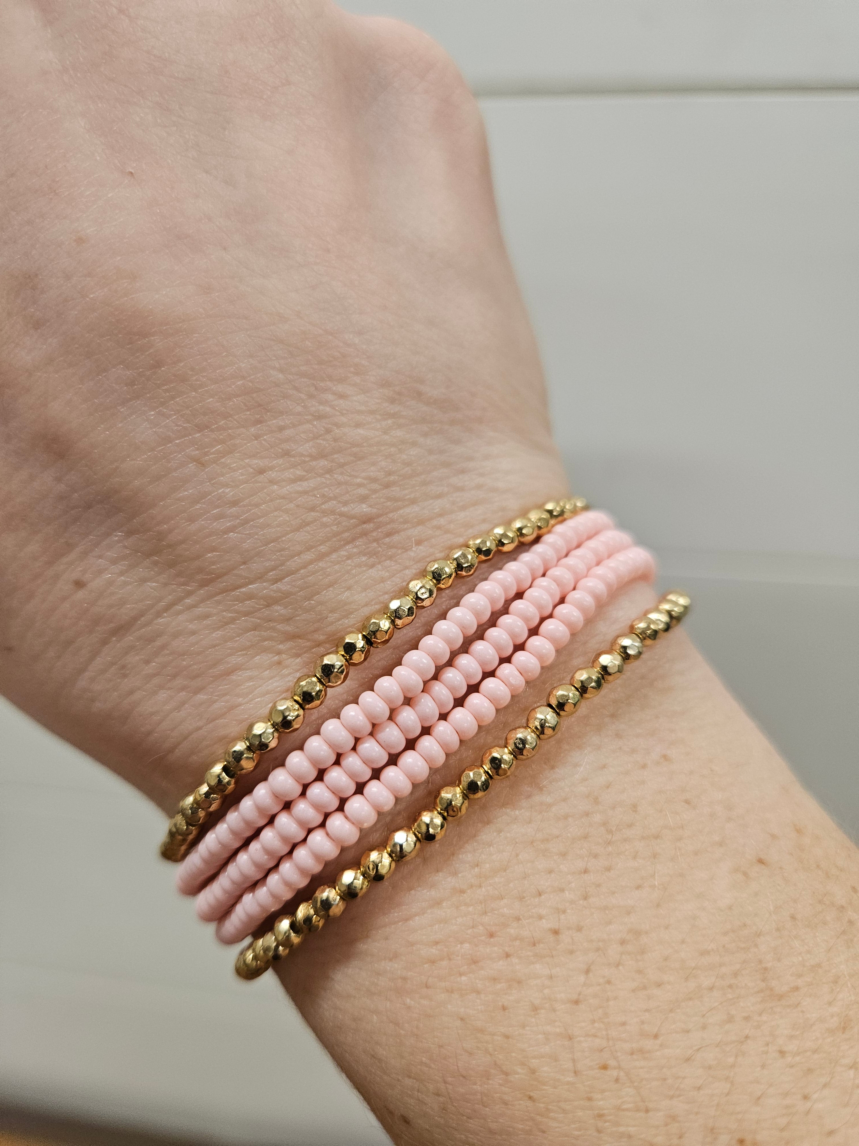Pink seed beaded bracelet Jewelry- Bracelets WHAT'S HOT