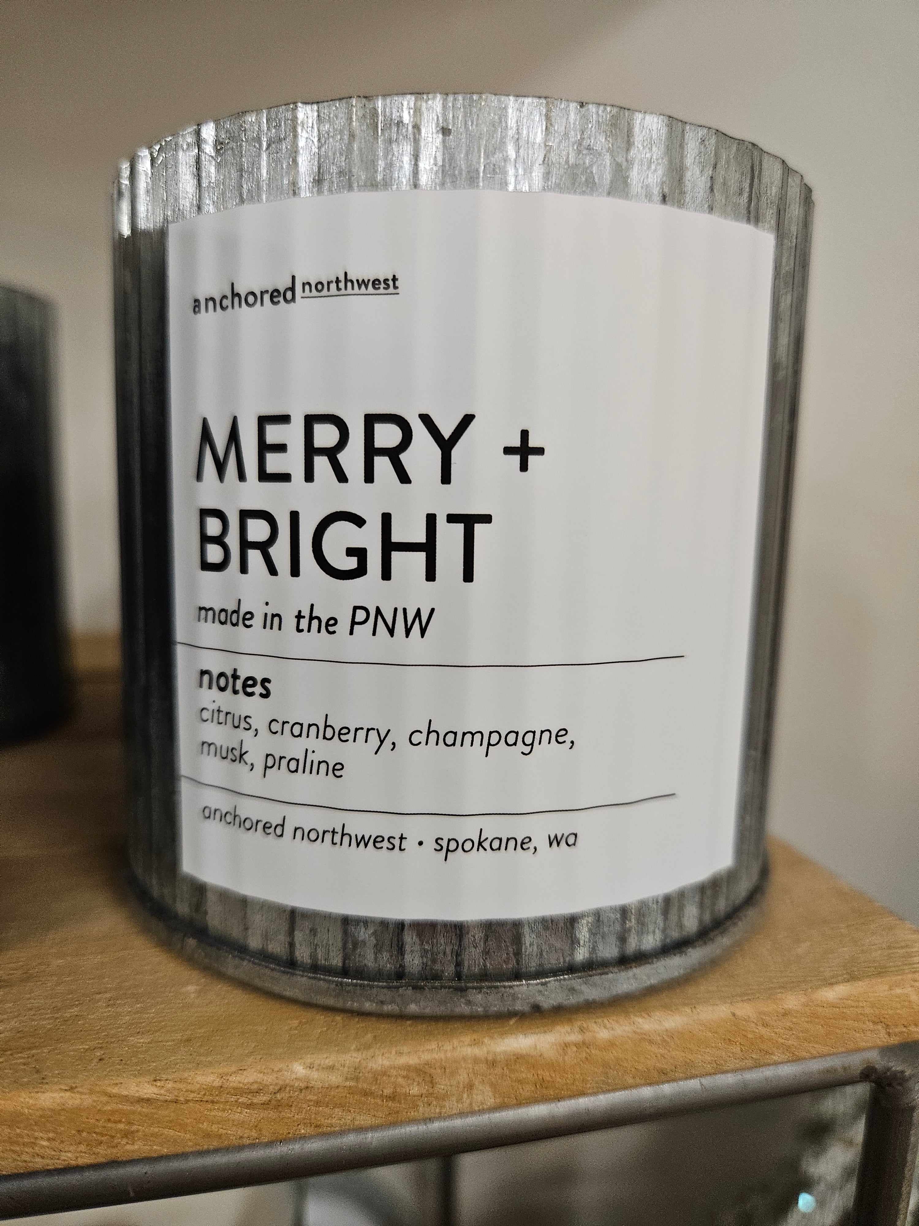 Anchored Northwest Wood Wick Candle 10oz. Home - Fragrance - Candles ANCHORED NORTHWEST Merry + Bright