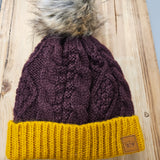 Maroon & Gold Pom Hat knit hat PANACHE