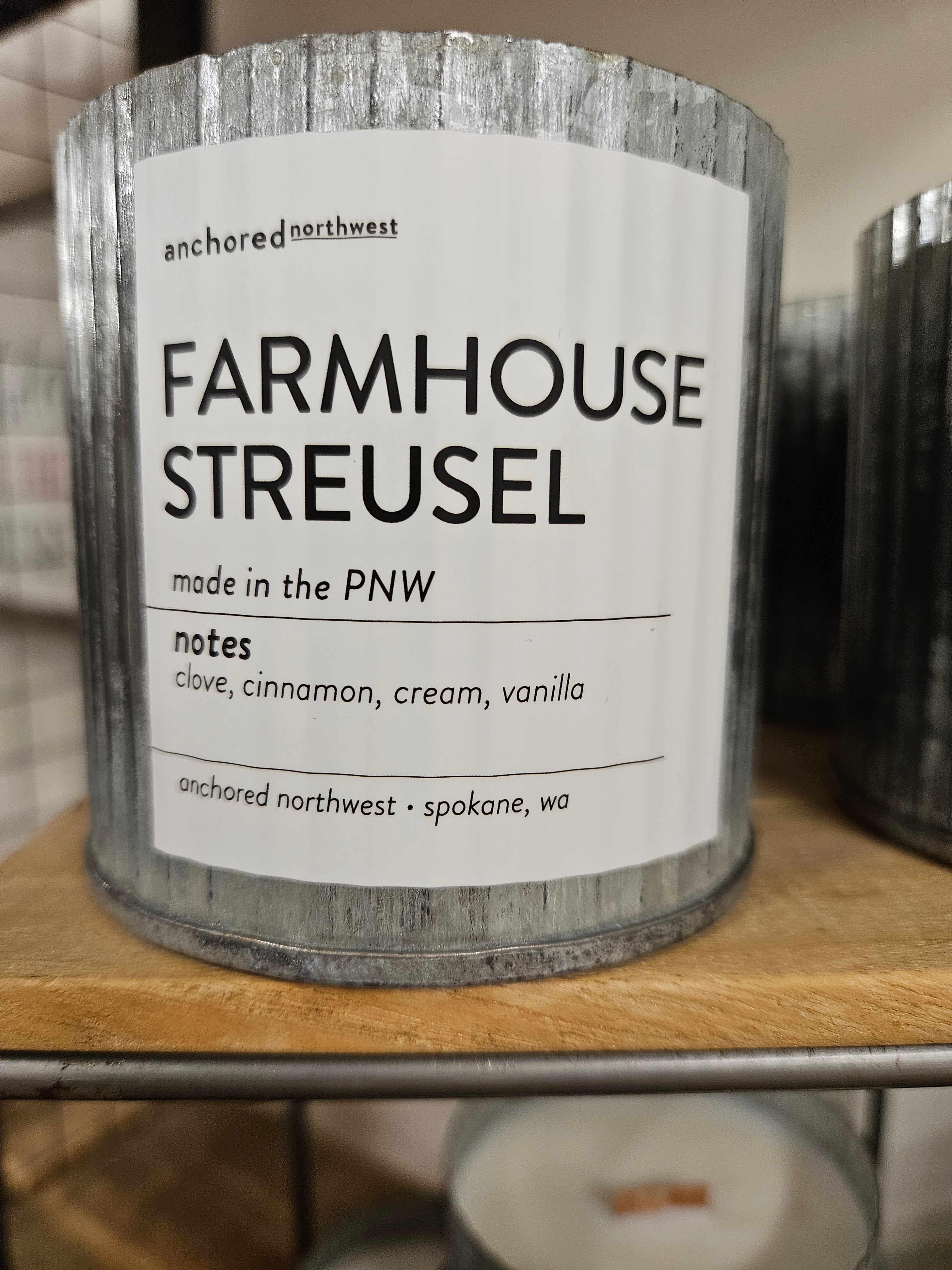 Anchored Northwest Wood Wick Candle 10oz. Home - Fragrance - Candles ANCHORED NORTHWEST Farmhouse Streusel