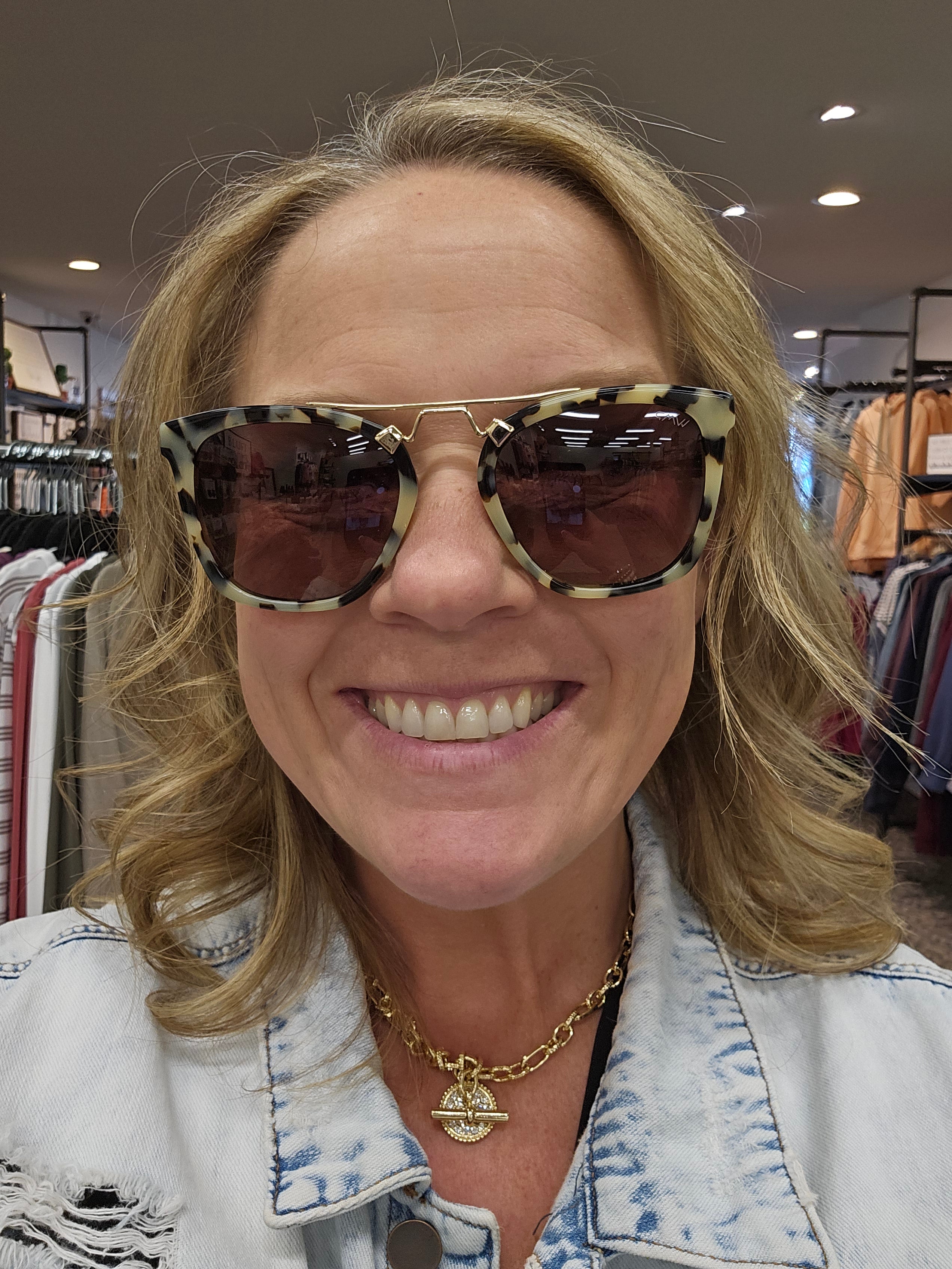 Demi Polarized Square Sunglasses Beige Tortoise/Brown Lens Accessories- Sunglasses Wear Me Pro Wholesale