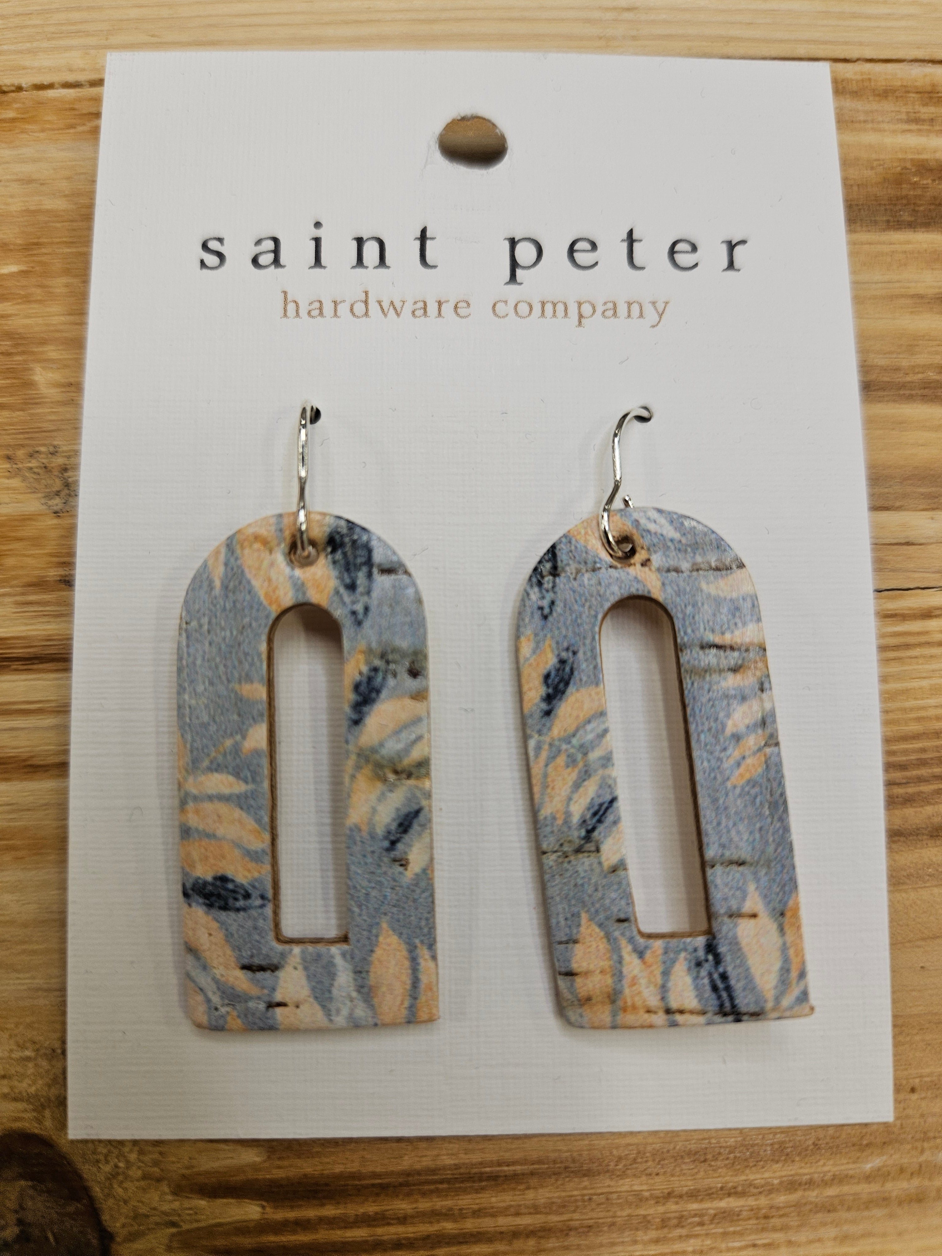 Blue Neutral Geo Drop Earrings Jewelry - Earrings SAINT PETER HARDWARE