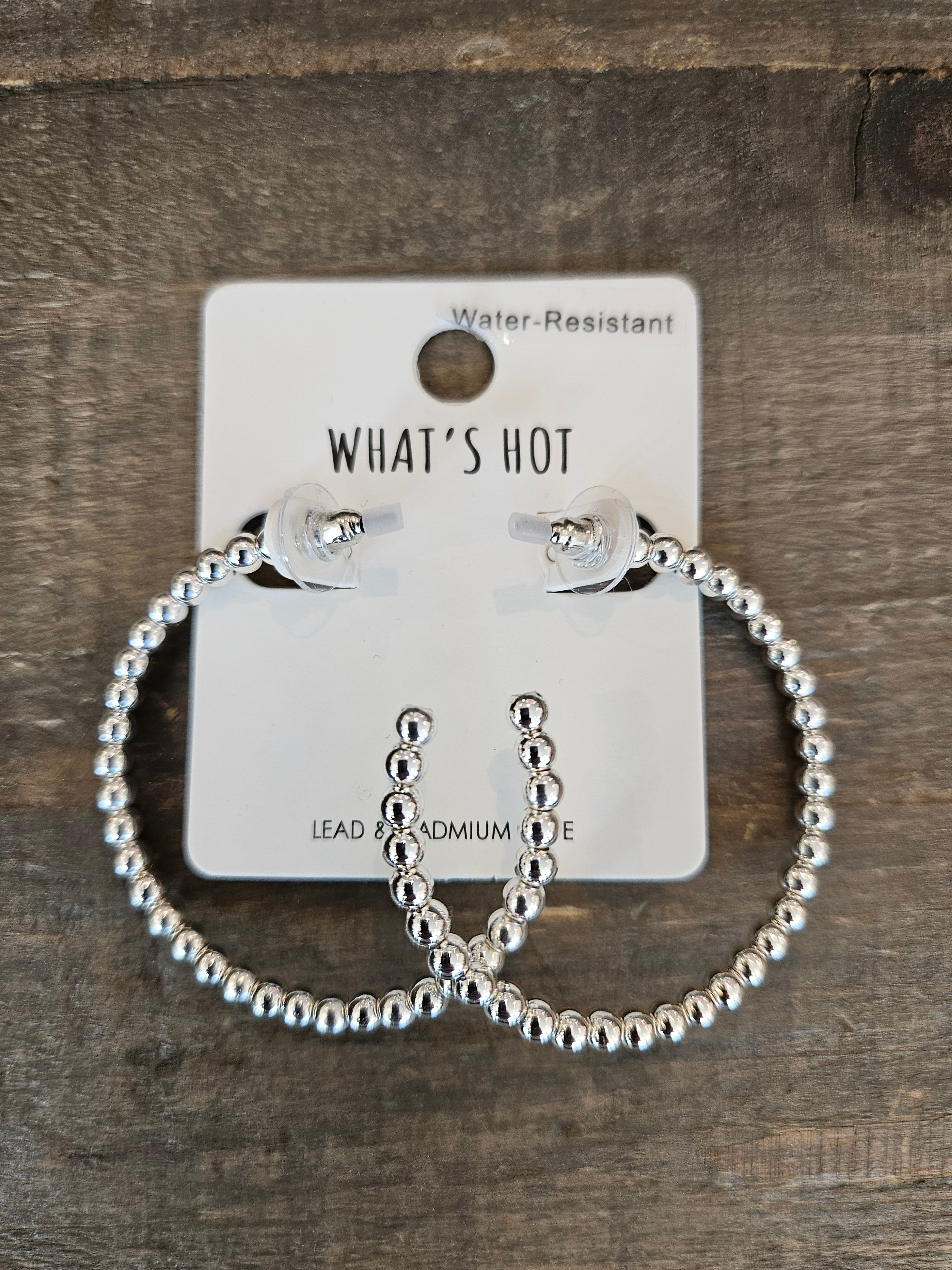 Silver Beaded Hoop Earring Jewelry - Earrings WHAT'S HOT