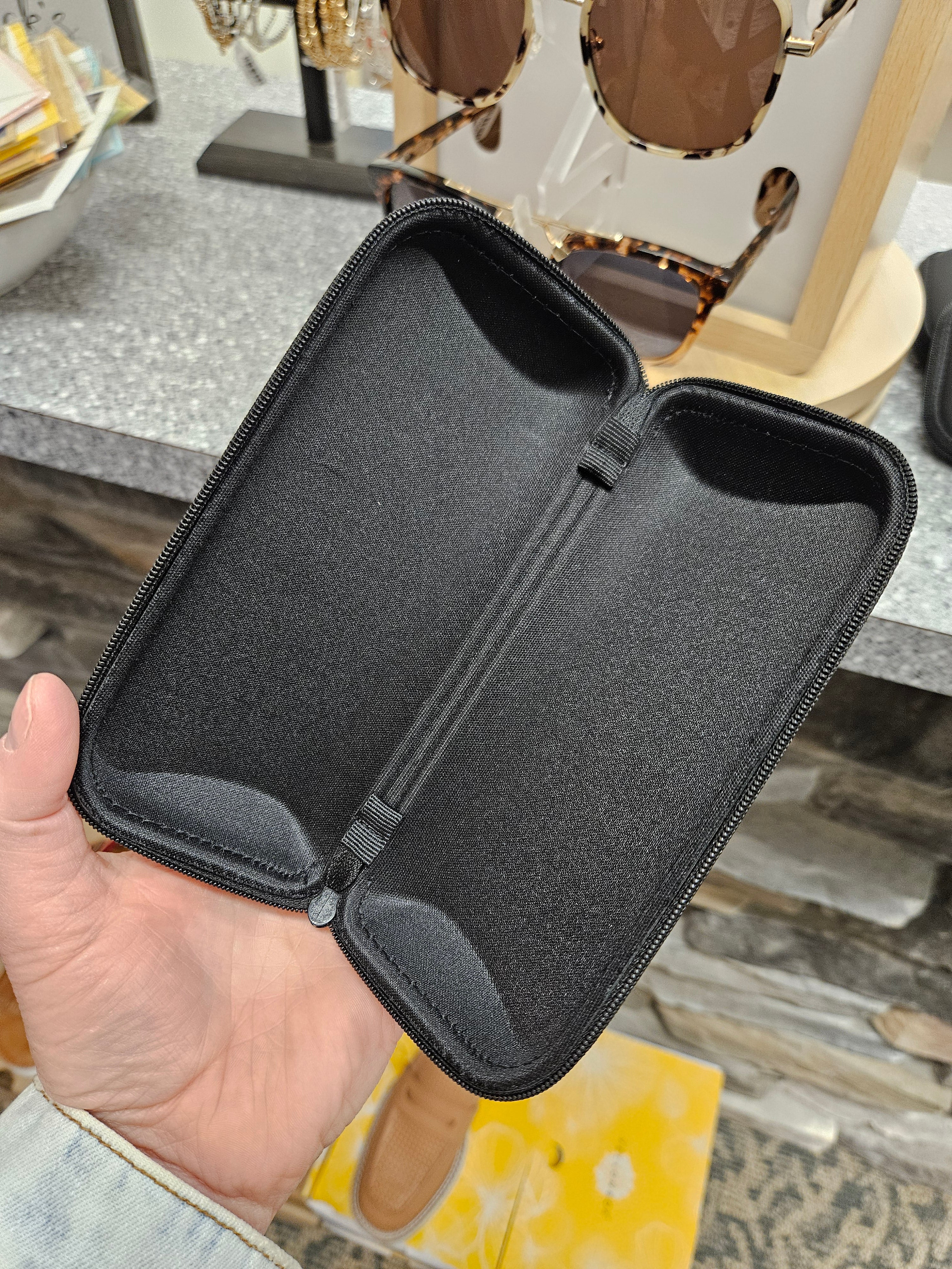Black Hard Shell Zipper Case Accessories- Sunglasses Wear Me Pro Wholesale
