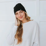 Rolled Edge Cashmere Beanie Accessories - Hat PRETTY SIMPLE WHOLESALE