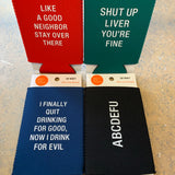 Slim Koozie (4 STYLES) Home- Drinkware ABOUT FACE DESIGNS