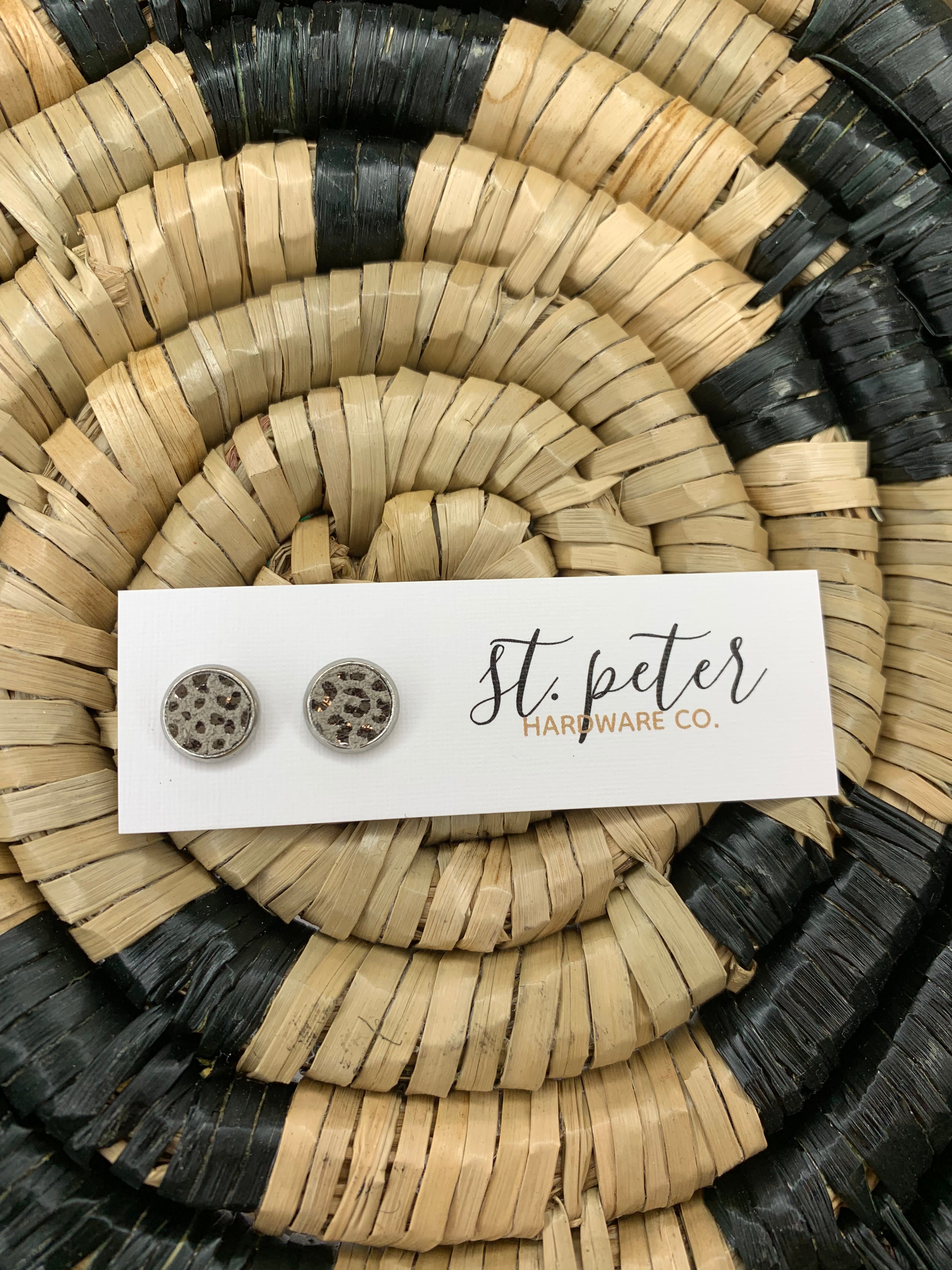 Leather Studs (5 colors) Jewelry - Earrings St. Peter Hardware