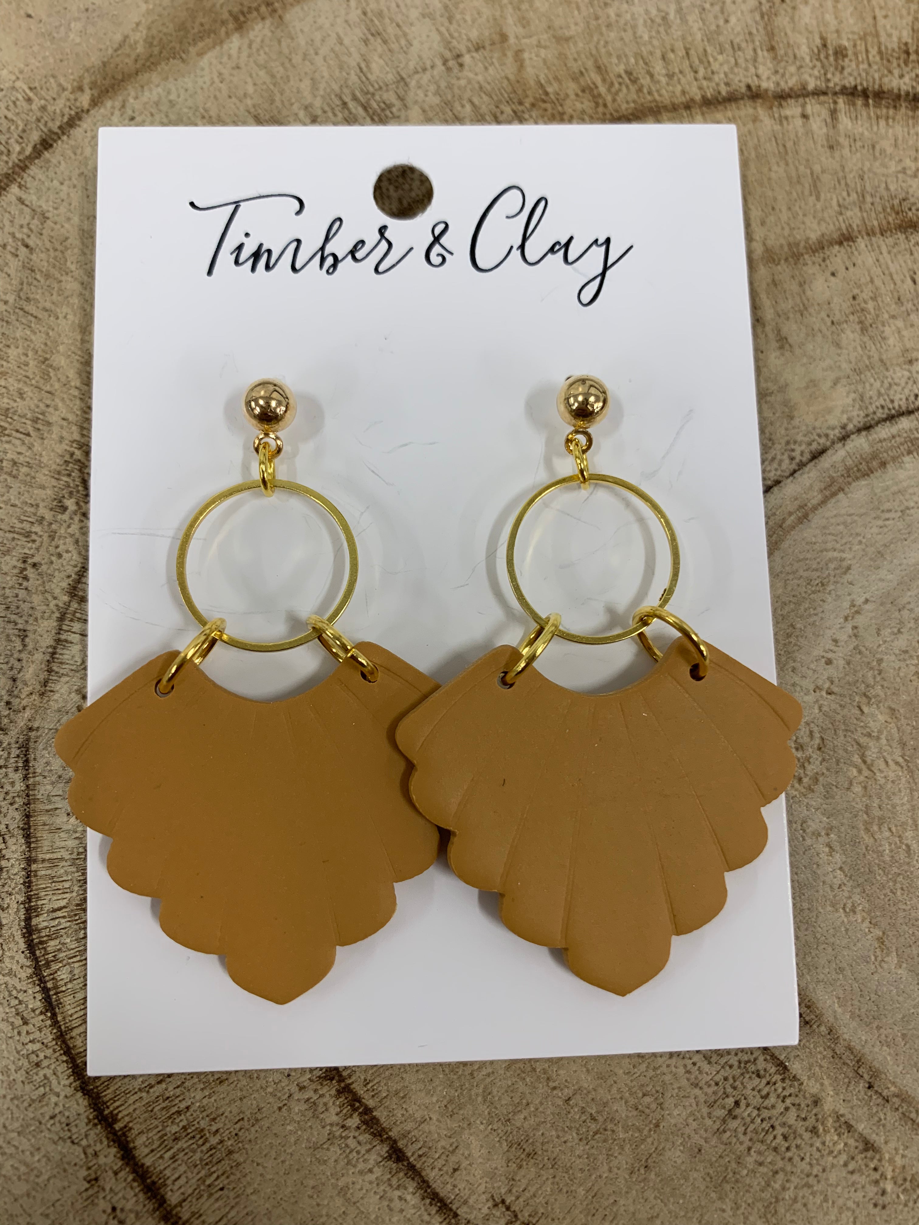 FALL EARRINGS (5 STYLES) Jewelry - Earrings Timber & Clay MUSTARD SCALLOP