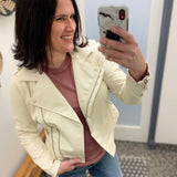 Ivory Maeve Vegan Moto Jacket (KUT) Outerwear- Jackets KUT FROM THE KLOTH