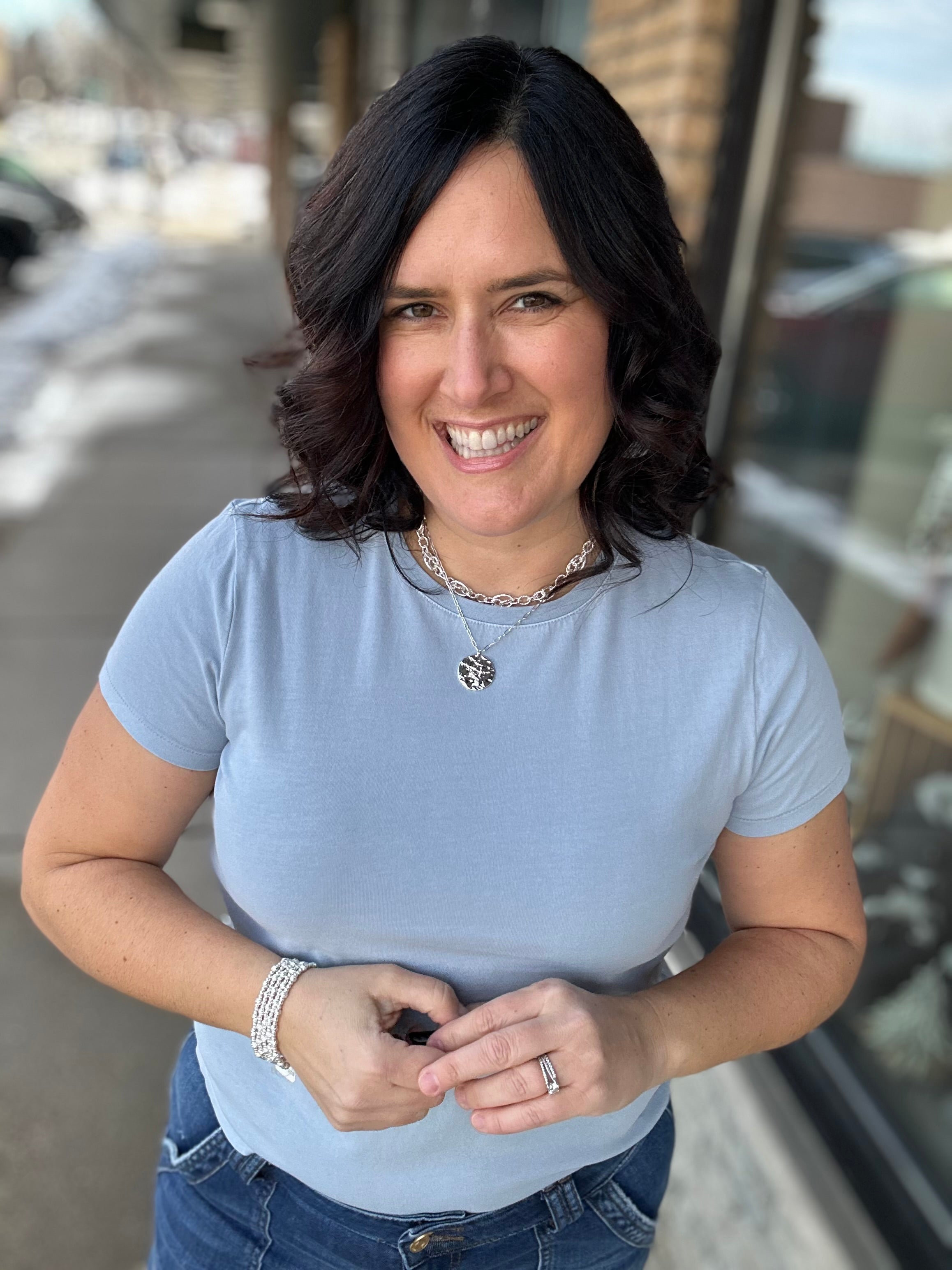 Powder Blue Asher Tee Top - Tee THREAD & SUPPLY