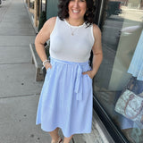 Blue & White Stripe Tank Dress Dresses STACCATO