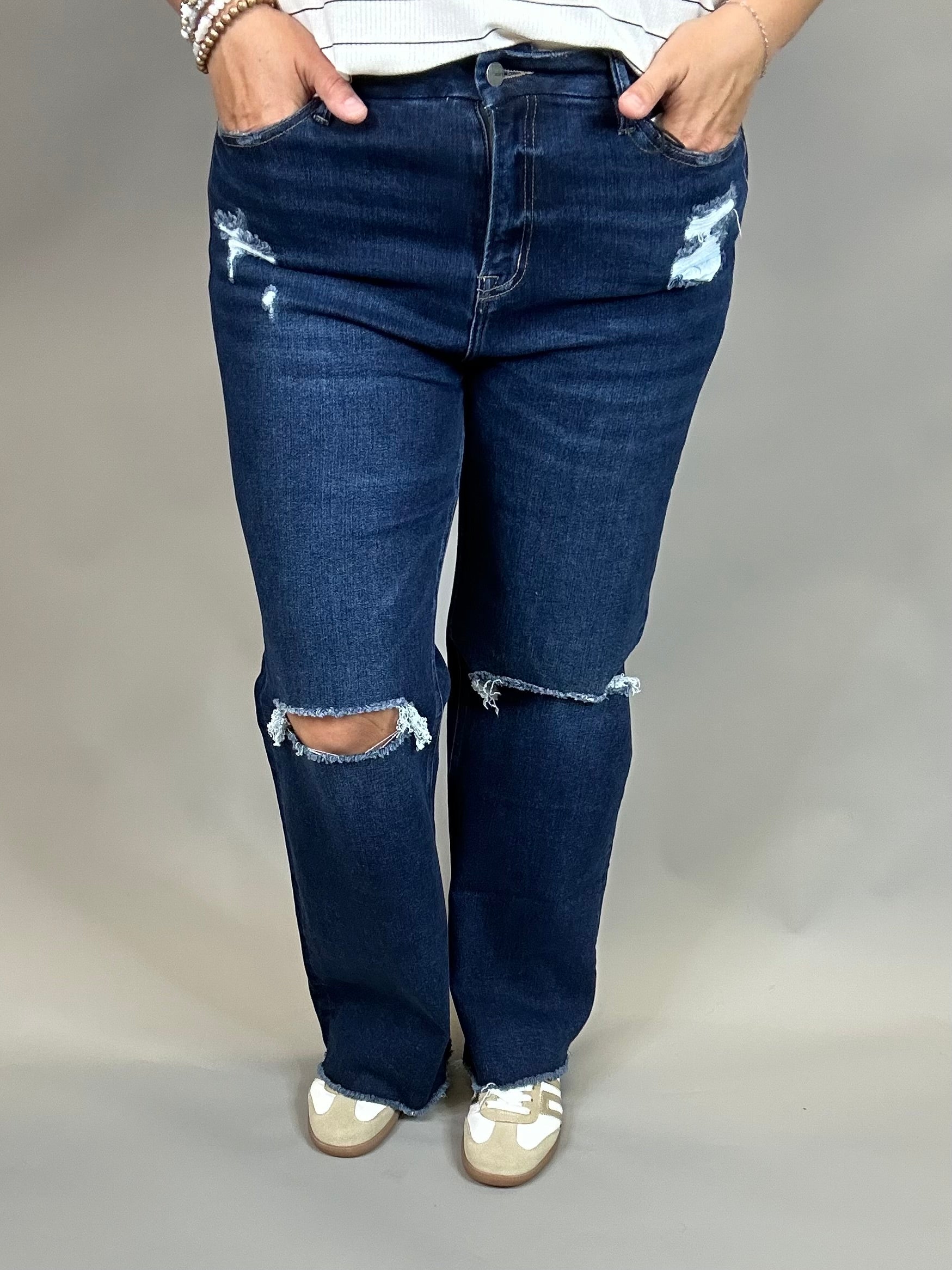 Duke High Rise Wide Leg (Mica) Bottom- Pants MICA DENIM
