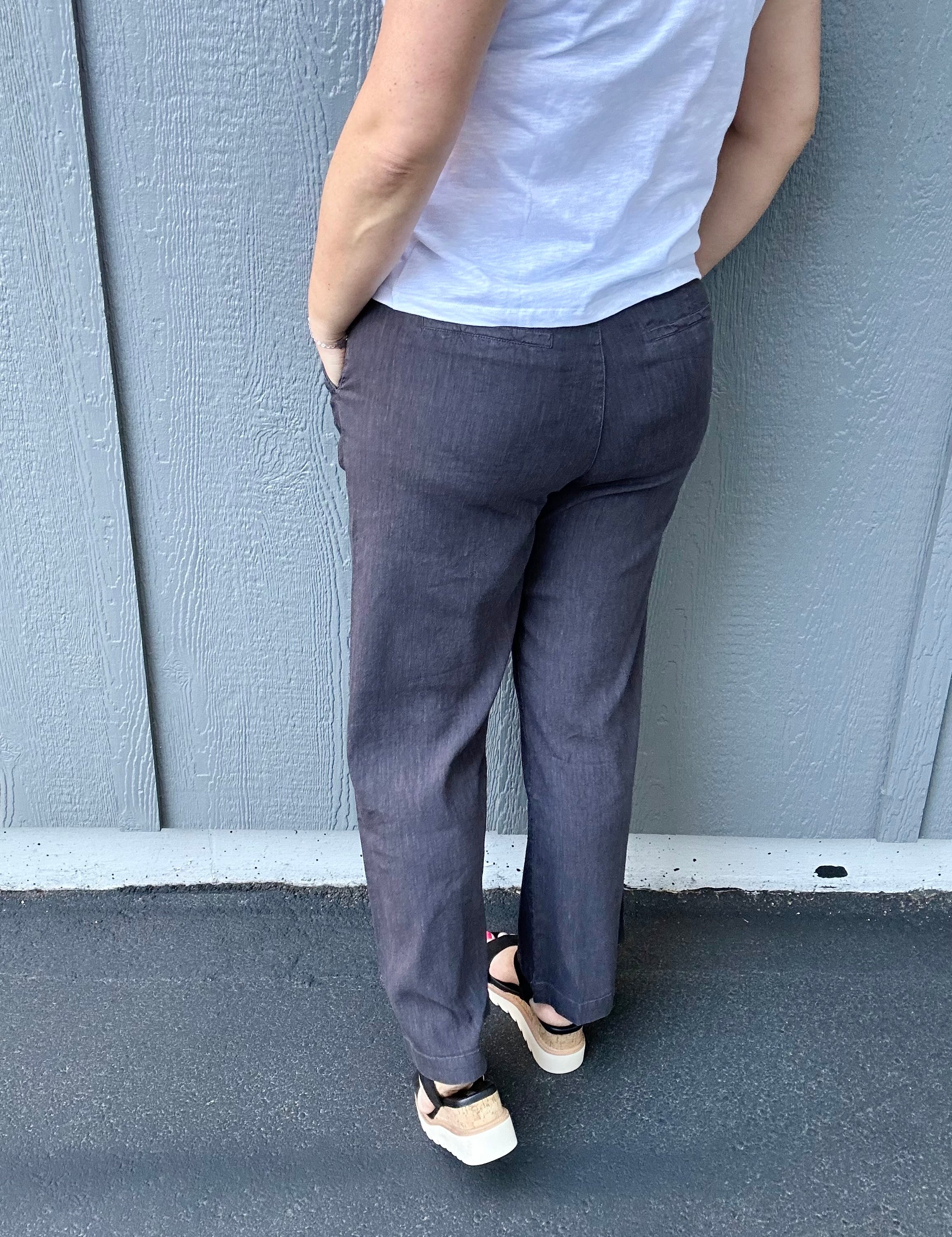 Charcoal Meg Linen Pant Bottom- Pants KUT FROM THE KLOTH