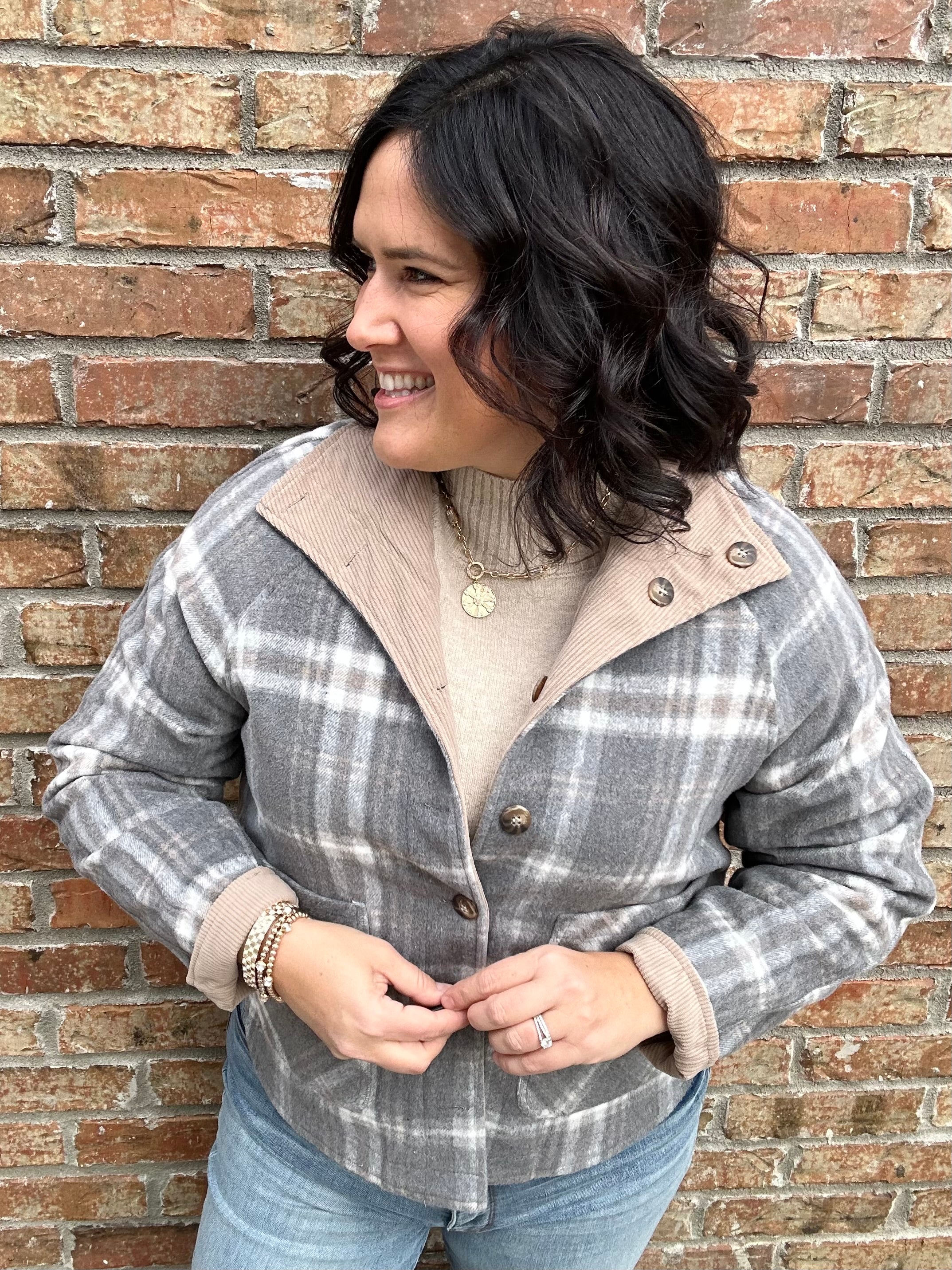 Grey Brown Jacqueline Jacket Outerwear- Jackets THREAD & SUPPLY