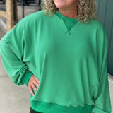 Lime Green Drop Shoulder Sweatshirt