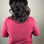 Crushed Berry Mock Neck Sweater Top - Sweater FATE by LFD