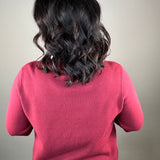 Crushed Berry Mock Neck Sweater Top - Sweater FATE by LFD