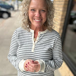 Ivory Black Stripe Aeris Top Top - Tee THREAD & SUPPLY