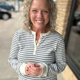 Ivory Black Stripe Aeris Top Top - Tee THREAD & SUPPLY