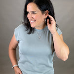 Dusty Blue Bella Tee Top - Tee THREAD & SUPPLY