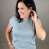 Dusty Blue Bella Tee Top - Tee THREAD & SUPPLY
