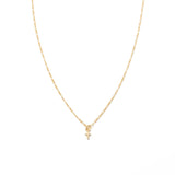 24K Gold Dainty Cross Pendant Necklace Brenda Grands Jewelry