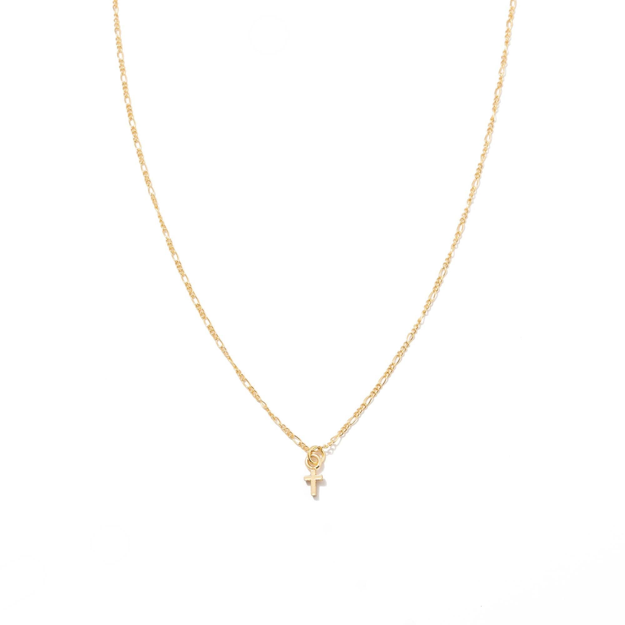 24K Gold Dainty Cross Pendant Necklace Jewelry- Necklace Brenda Grands Jewelry