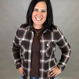 Coffee Ivory Plaid Cassian Shirt Tops - Button Ups THREAD & SUPPLY