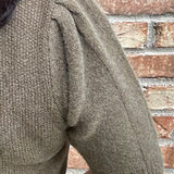 Olive Aura Short Sleeve Sweater Top - Sweater JODIFL