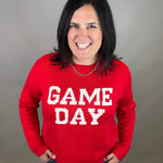 Red Game Day Sweater Top - Sweater PANACHE