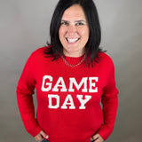 Red Game Day Sweater Top - Sweater PANACHE