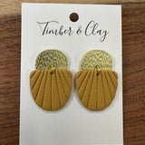 Gold Mustard Clay Earrings Jewelry - Earrings Timber & Clay