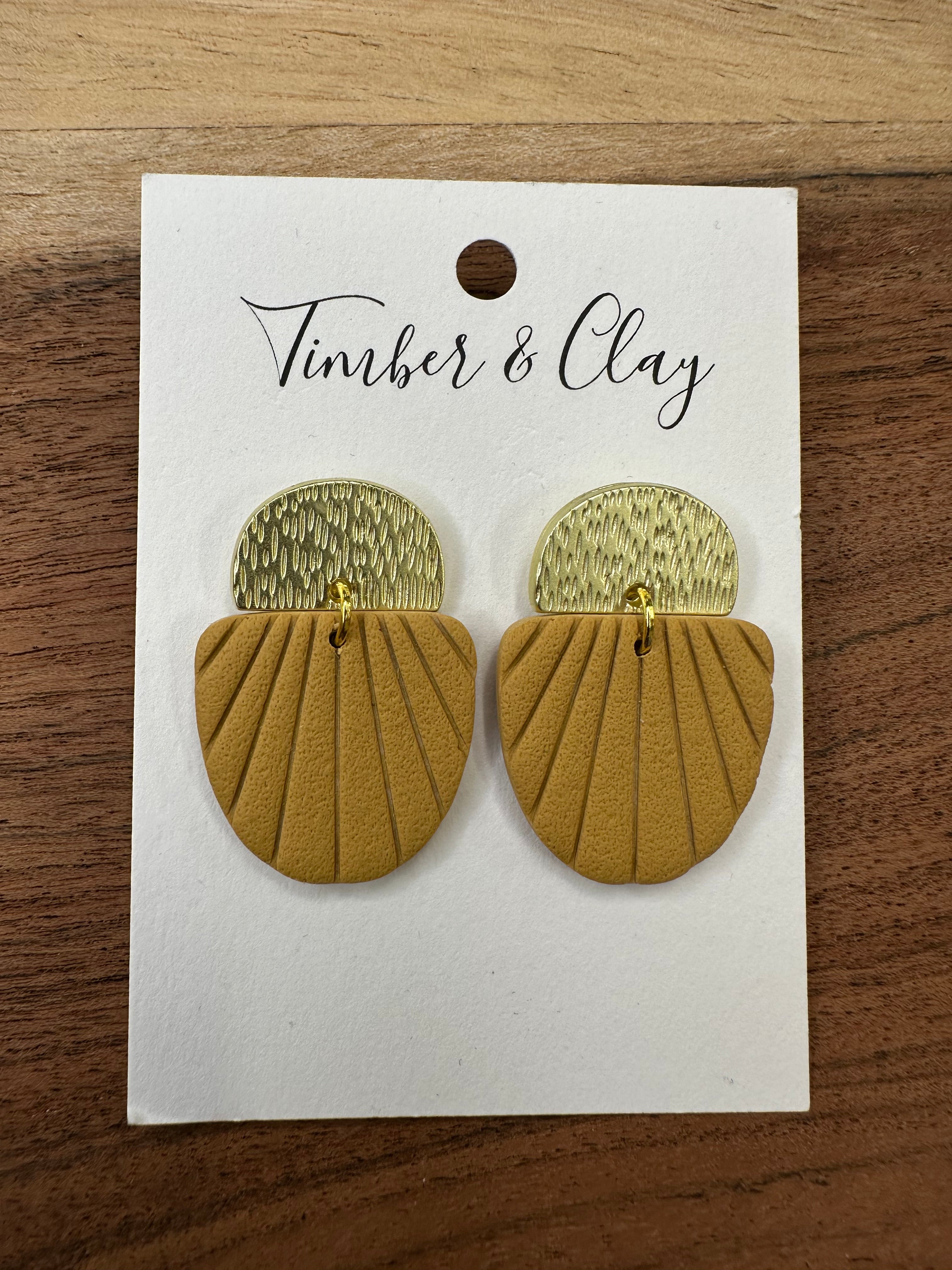 Gold Mustard Clay Earrings Jewelry - Earrings Timber & Clay