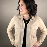 Camel Ivory Stripe Cassian Shirt