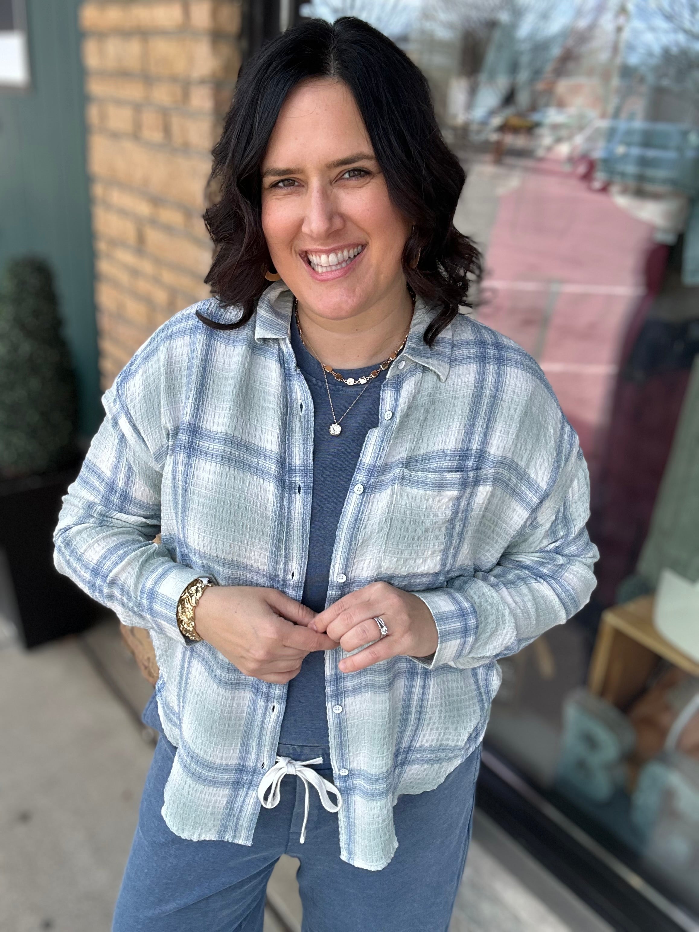 Sage Combo Leetonia Top Tops - Button Ups FLAG AND ANTHEM