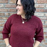 Berry Flora Drop Shoulder Sweater