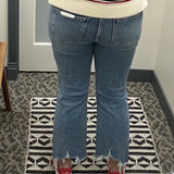 Medium Wash High Rise Crop Straight Jean