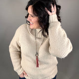 Taupe Boat Neck Sweater Top - Sweater SUNDAY EDITION